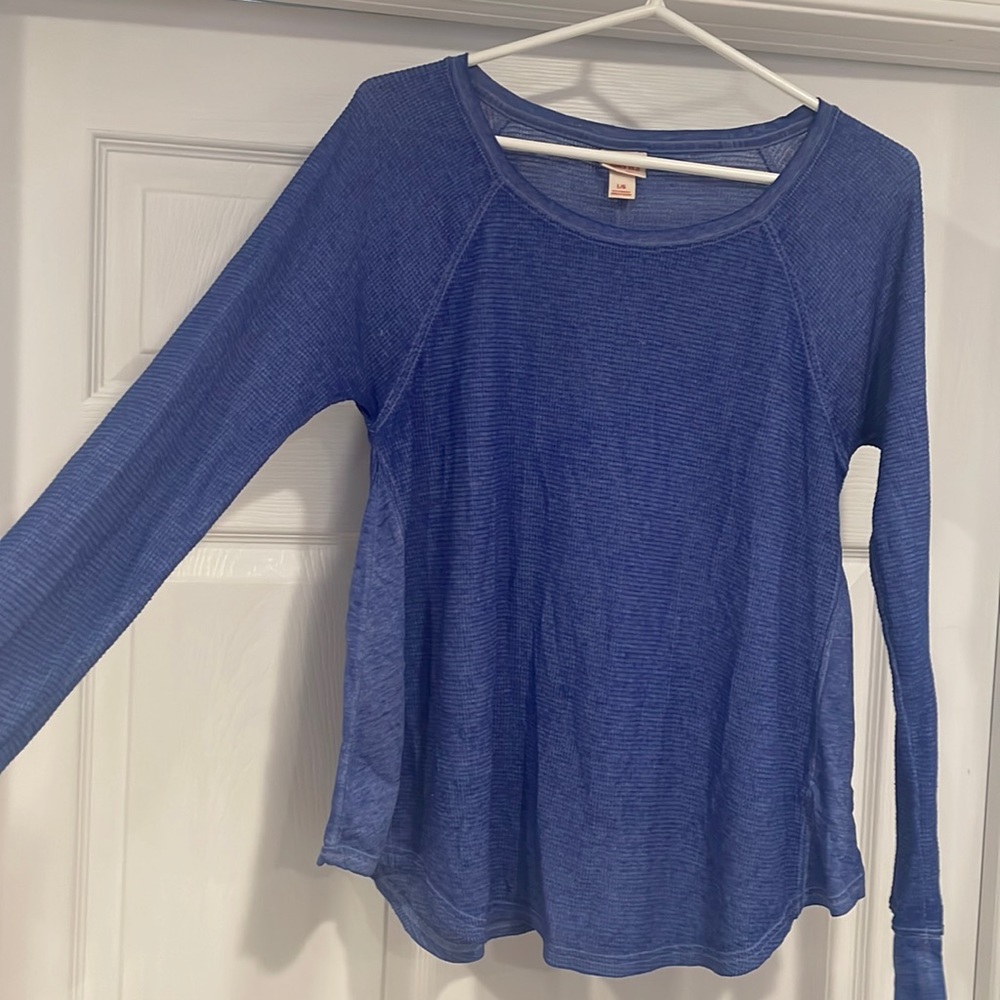 Long Sleeve Waffle Pattern Top